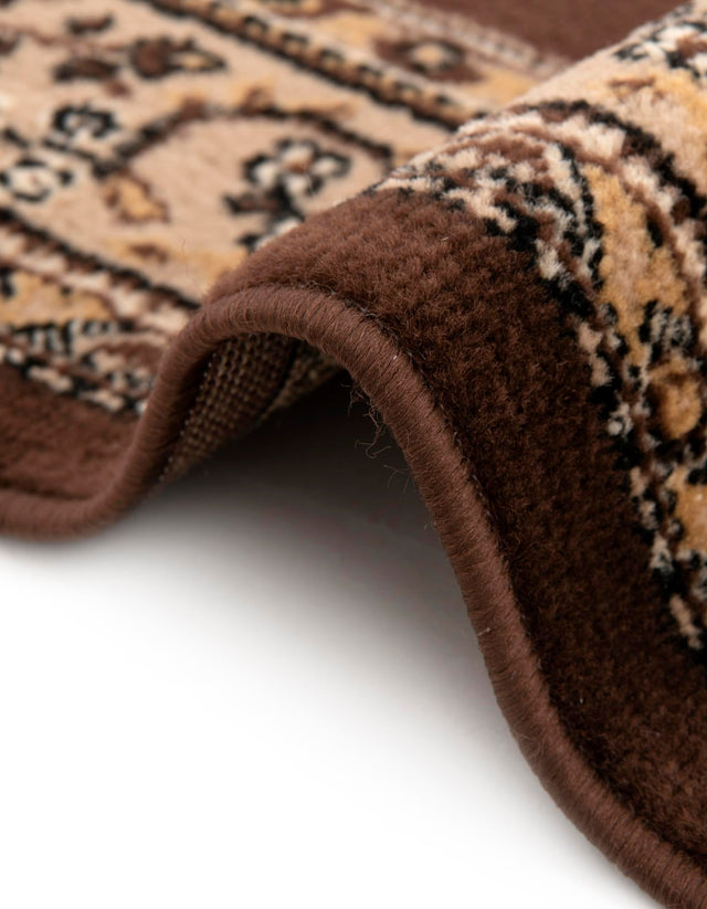 Brown 4' 1 x 6' 1 Reza Rectangle Area Rug 100% Polypropylene Easy Clean Traditional Motif Classic Carpet for Home Interiors for Sale at Rug Engine