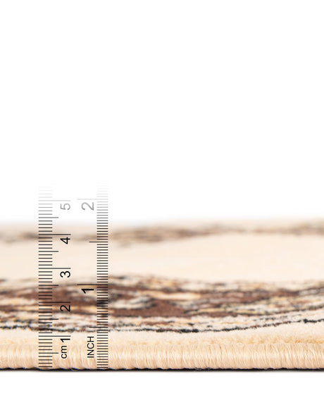 Ivory 7' 1 x 10' Reza Rectangle Area Rug 100% Polypropylene Easy Clean Traditional Motif Classic Carpet for Home Interiors for Sale at Rug Engine