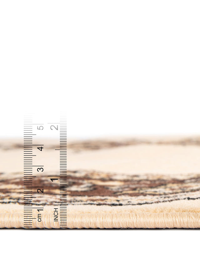 Ivory 7' 1 x 10' Reza Rectangle Area Rug 100% Polypropylene Easy Clean Traditional Motif Classic Carpet for Home Interiors for Sale at Rug Engine