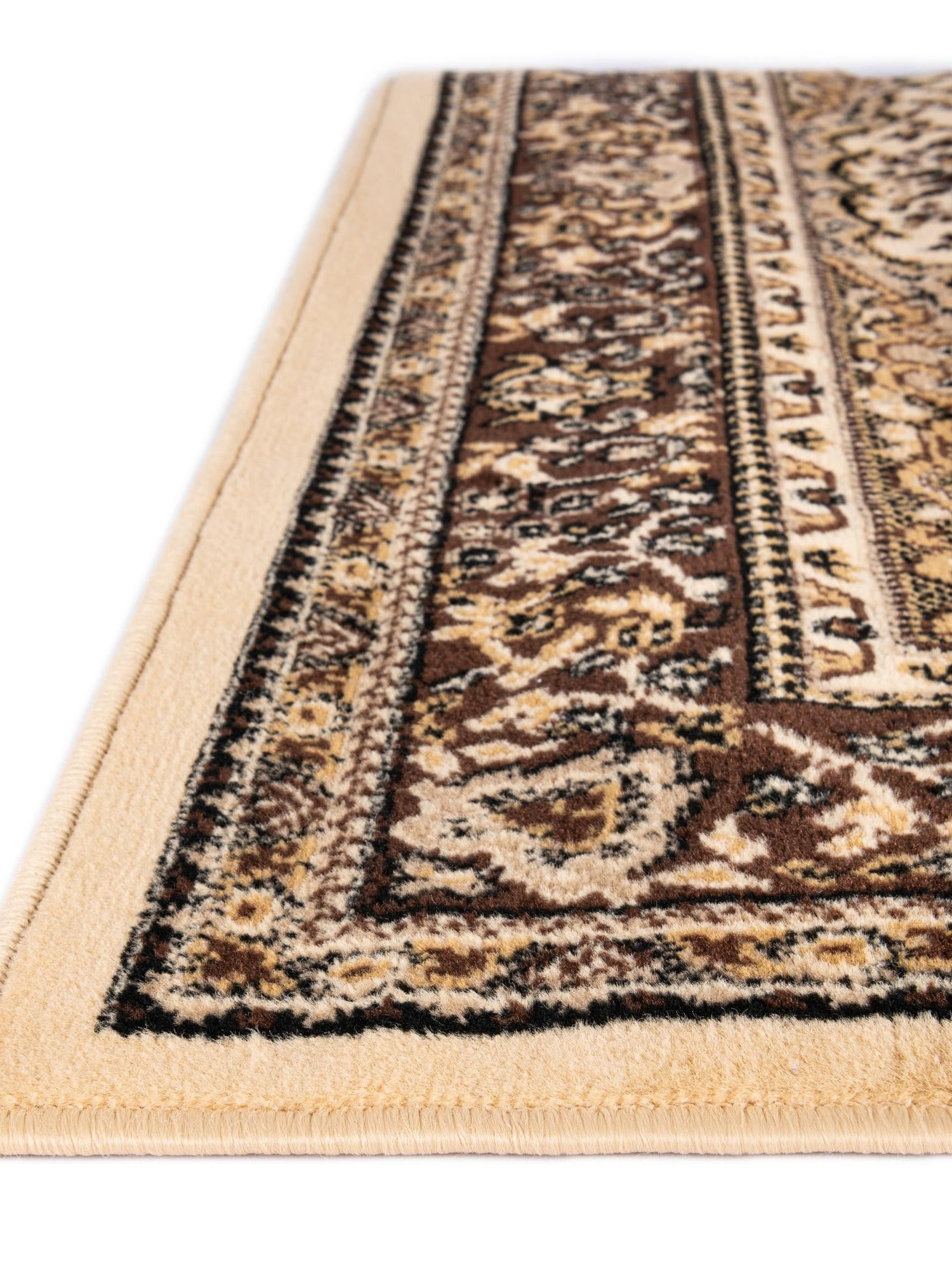 Ivory 5' 3 x 8' Reza Rectangle Area Rug 100% Polypropylene Easy Clean Traditional Motif Classic Carpet for Home Interiors for Sale at Rug Engine