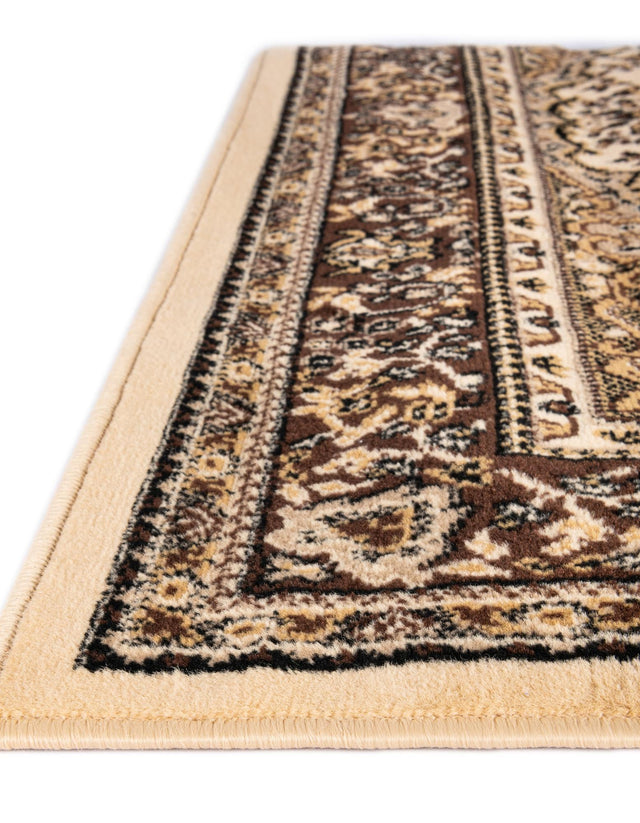 Ivory 4' 1 x 6' 1 Reza Rectangle Area Rug 100% Polypropylene Easy Clean Traditional Motif Classic Carpet for Home Interiors for Sale at Rug Engine