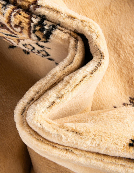 Ivory 6' 1 x 9' Reza Rectangle Area Rug 100% Polypropylene Easy Clean Traditional Motif Classic Carpet for Home Interiors for Sale at Rug Engine