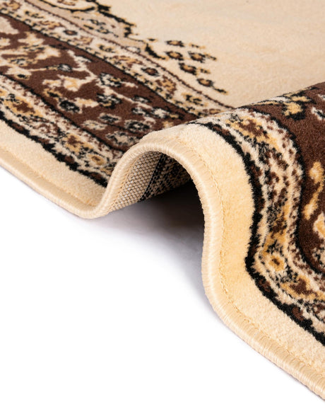 Ivory 10' x 13' 1 Reza Rectangle Area Rug 100% Polypropylene Easy Clean Traditional Motif Classic Carpet for Home Interiors for Sale at Rug Engine