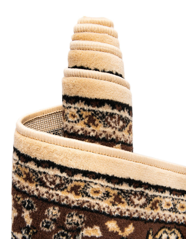 Ivory 7' 10 x 7' 10 Reza Round Area Rug 100% Polypropylene Easy Clean Traditional Motif Classic Carpet for Home Interiors for Sale at Rug Engine