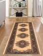 Ivory 3' 1 x 16' 5 Reza Runner Area Rug 100% Polypropylene Easy Clean Traditional Motif Classic Carpet for Home Interiors for Sale at Rug Engine