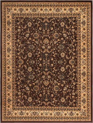 Brown 10' x 13' 1 Sialk Hill Rectangle Area Rug 100% Polypropylene Durable Easy Clean Classic Traditional Design Carpet for Interior Design for Sale at Rug Engine