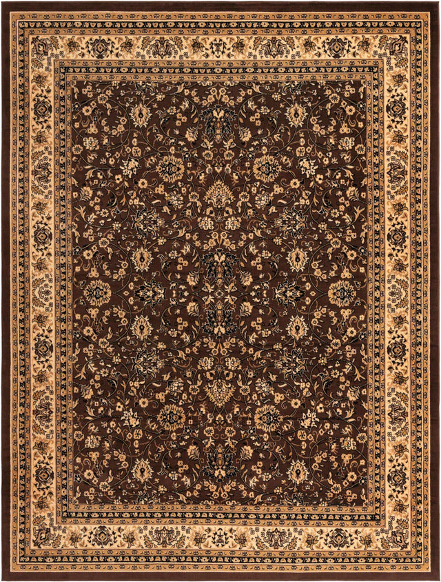 Brown 10' x 13' 1 Sialk Hill Rectangle Area Rug 100% Polypropylene Durable Easy Clean Classic Traditional Design Carpet for Interior Design for Sale at Rug Engine
