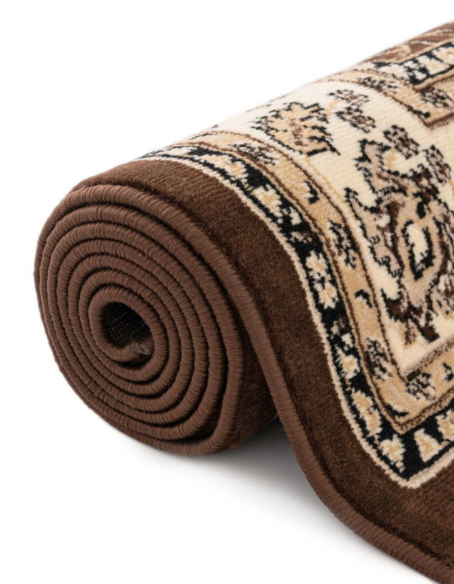 Brown 7' 10 x 11' Sialk Hill Rectangle Area Rug 100% Polypropylene Durable Easy Clean Classic Traditional Design Carpet for Interior Design for Sale at Rug Engine