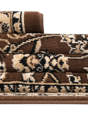 Brown 5' 3 x 7' 1 Sialk Hill Rectangle Area Rug 100% Polypropylene Durable Easy Clean Classic Traditional Design Carpet for Interior Design for Sale at Rug Engine
