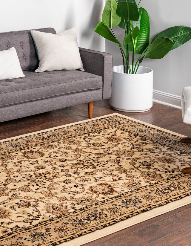 Ivory 5' 3 x 8' Sialk Hill Rectangle Area Rug 100% Polypropylene Durable Easy Clean Classic Traditional Design Carpet for Interior Design for Sale at Rug Engine
