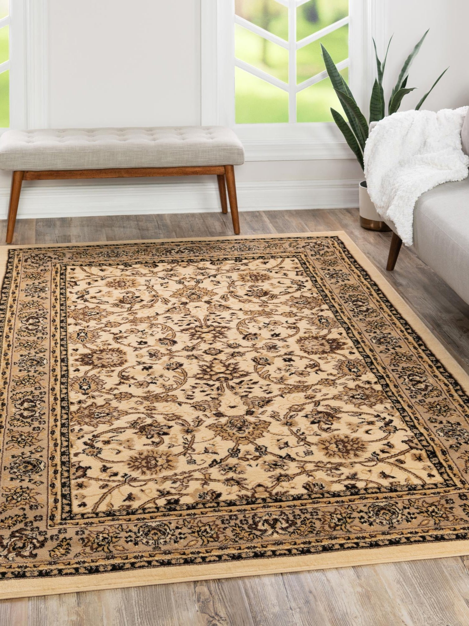 Ivory 3' 1 x 5' 3 Sialk Hill Rectangle Area Rug 100% Polypropylene Durable Easy Clean Classic Traditional Design Carpet for Interior Design for Sale at Rug Engine