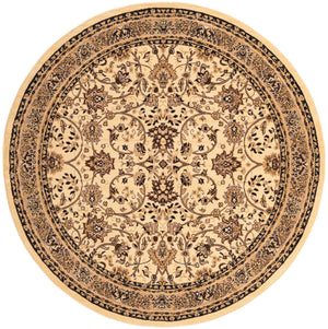 Ivory 7' 10 x 7' 10 Sialk Hill Round Area Rug 100% Polypropylene Durable Easy Clean Classic Traditional Design Carpet for Interior Design for Sale at Rug Engine