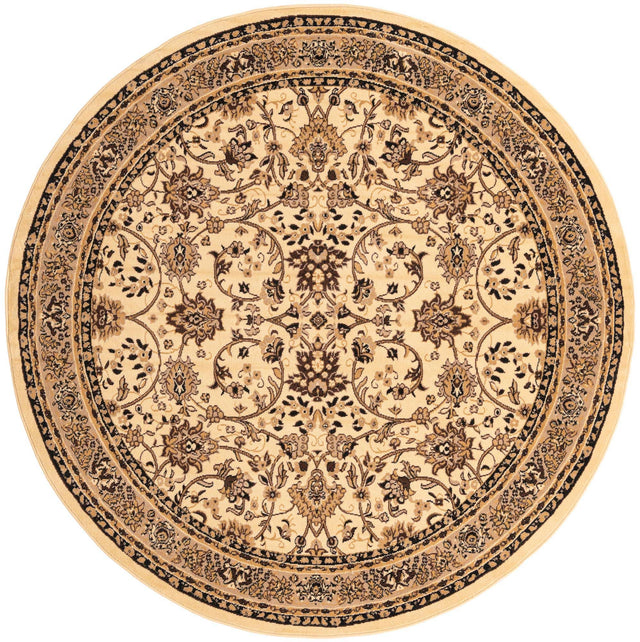 Ivory 7' 10 x 7' 10 Sialk Hill Round Area Rug 100% Polypropylene Durable Easy Clean Classic Traditional Design Carpet for Interior Design for Sale at Rug Engine