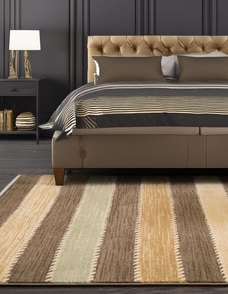 Brown 10' 6 x 16' 5 Fars Rectangle Area Rug 100% Polypropylene Unique Traditional Carpet for Classical Living, Dining Room & Office Spaces for Sale at Rug Engine