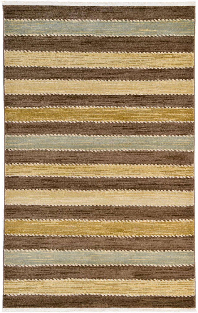 Brown 5' 1 x 8' Fars Rectangle Rug