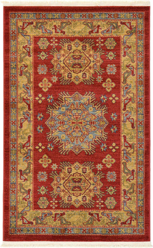 Red 3' 1 x 5' 3 Sahand Rectangle Area Rug Affordable Easy Clean Traditional Design Durable Carpet for Home Interior Design Living Room Dining Office for Sale at Rug Engine