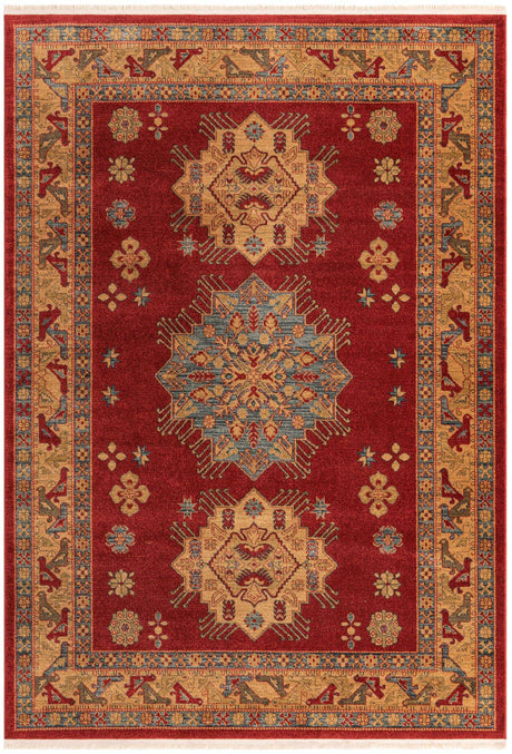Red 7' 1 x 10' Sahand Rectangle Area Rug Affordable Easy Clean Traditional Design Durable Carpet for Home Interior Design Living Room Dining Office for Sale at Rug Engine