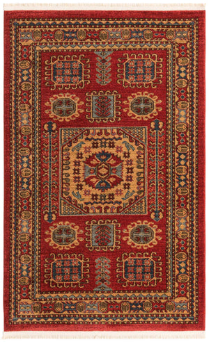 Red 3' 1 x 5' 3 Sahand Rectangle Area Rug Affordable Easy Clean Traditional Design Durable Carpet for Home Interior Design Living Room Dining Office for Sale at Rug Engine