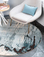 Light Blue 8' x 8' Estrella Round Rug