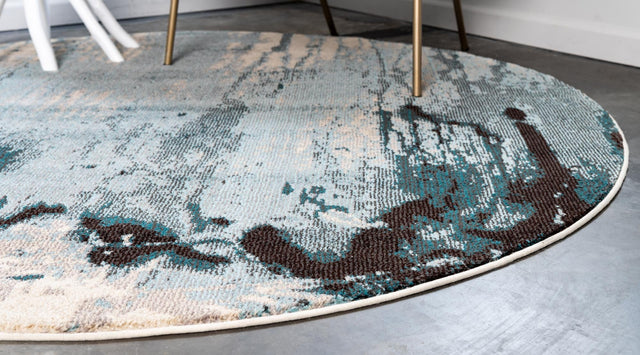 Light Blue 8' x 8' Estrella Round Rug