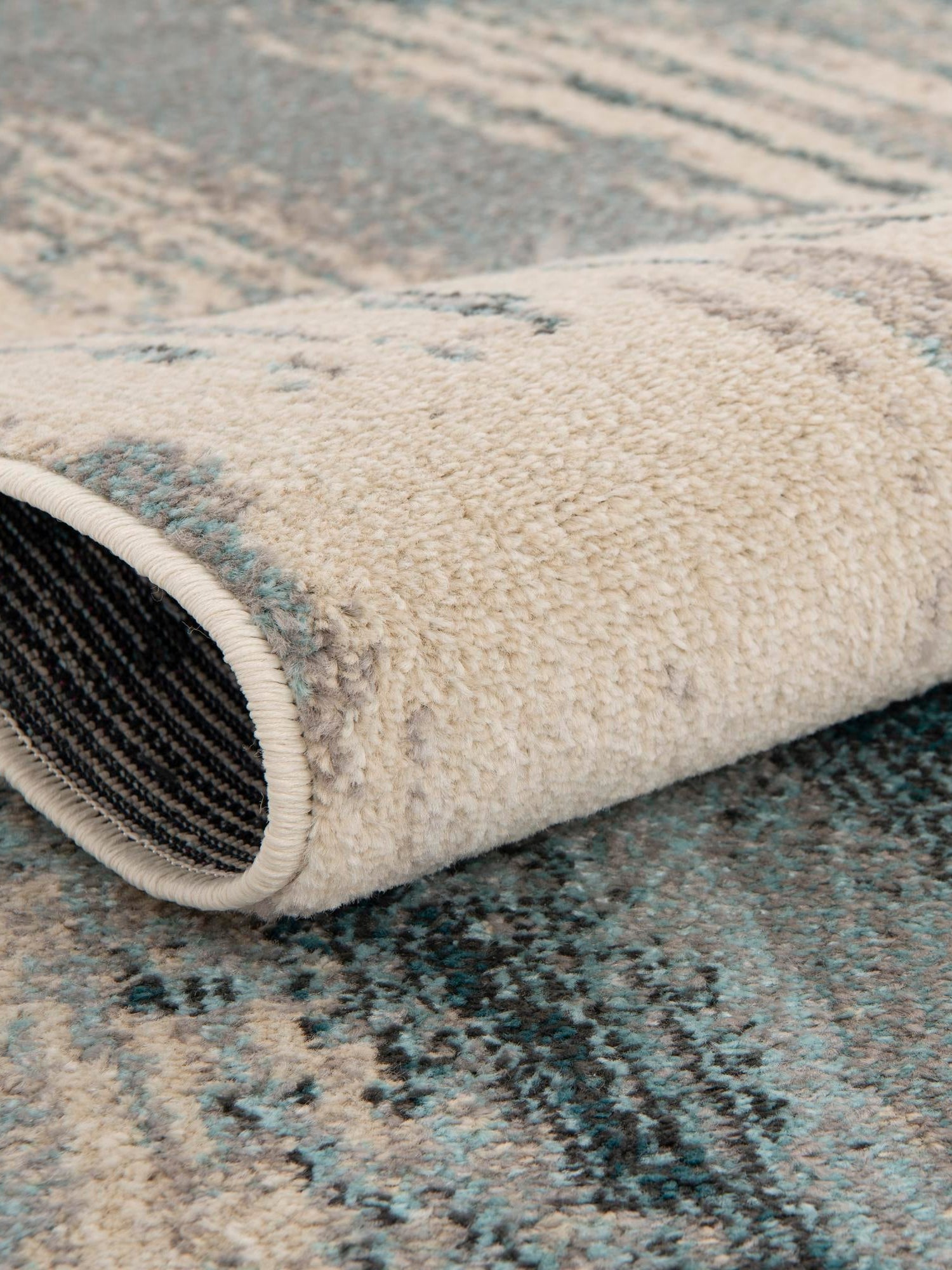 Light Blue 7' 1 x 10' Estrella Rectangle Area Rug 100% Polypropylene Non-Shedding Stain Resistant Carpet Colorful Modern Abstract Design Easy Clean for Home Decor for Sale at Rug Engine