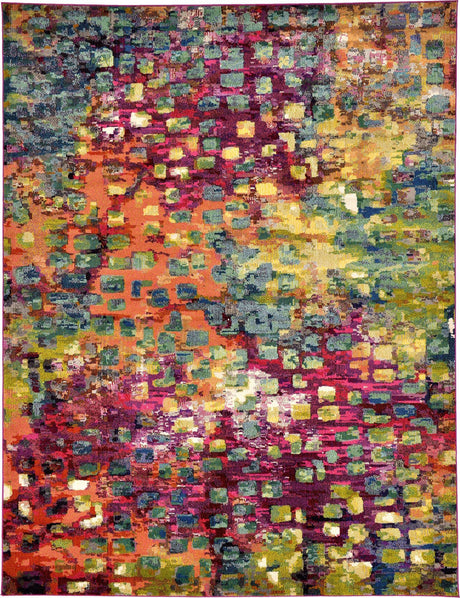 Multicolor 9' x 12' 2 Jardin Rectangle Area Rug 100% Polypropylene With Cotton Backing Colorful & Vivid Modern Carpet for Home Decor for Sale at Rug Engine