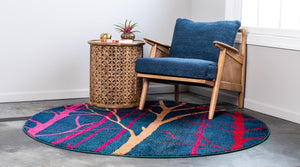 Blue 6' 1 x 6' 1 Estrella Round Rug