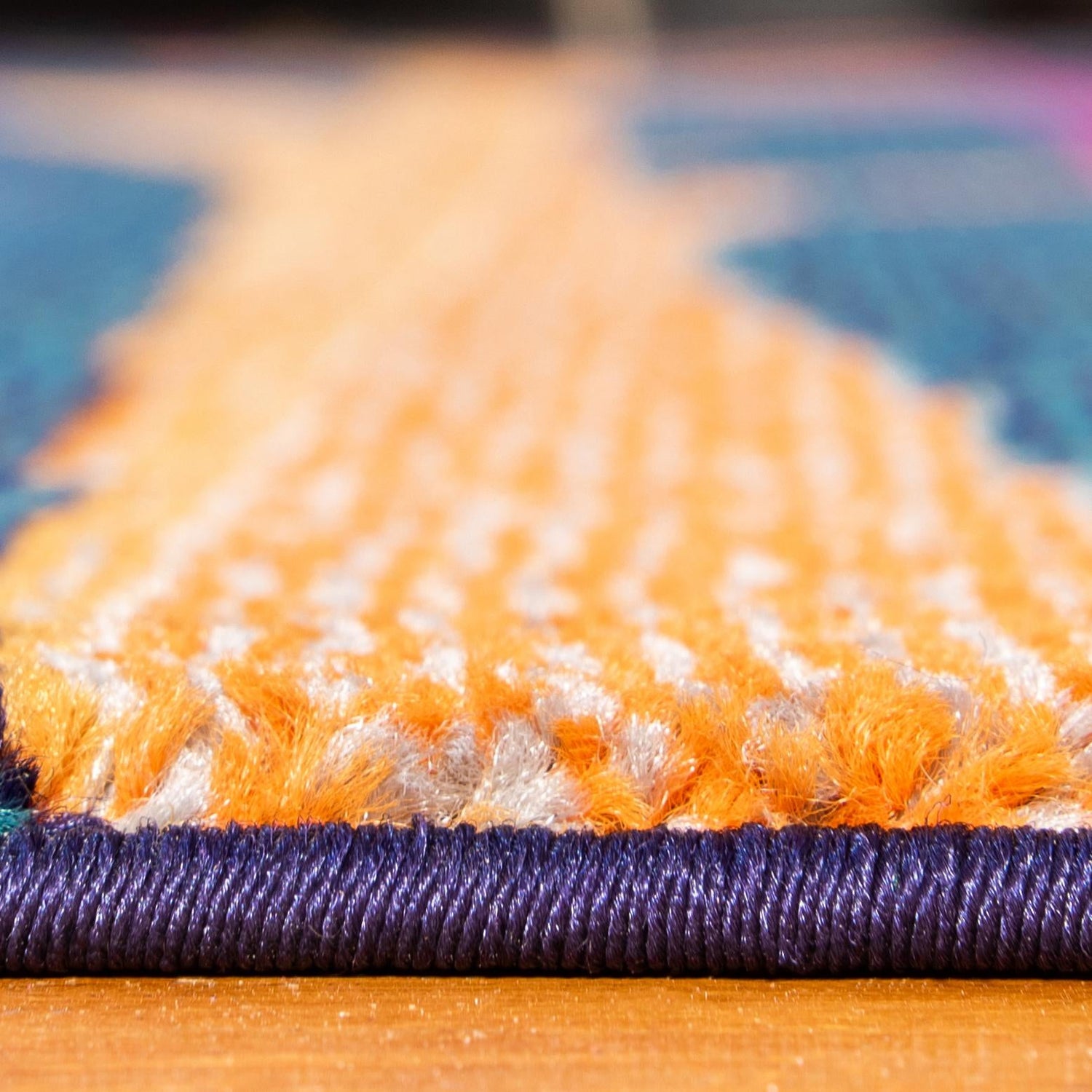 Blue 5' 1 x 8' Estrella Rectangle Area Rug 100% Polypropylene Non-Shedding Stain Resistant Carpet Colorful Modern Abstract Design Easy Clean for Home Decor for Sale at Rug Engine