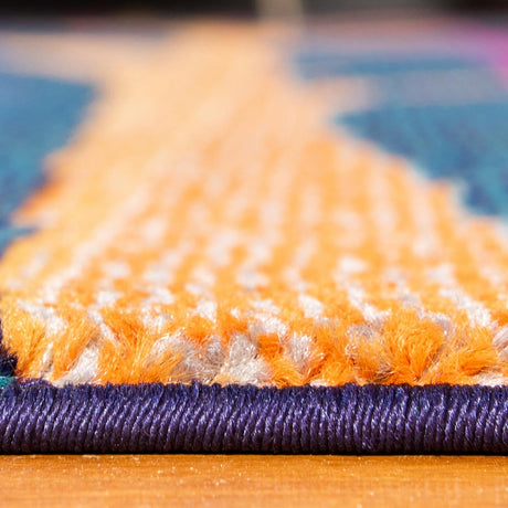 Blue 3' 3 x 5' 3 Estrella Rectangle Area Rug 100% Polypropylene Non-Shedding Stain Resistant Carpet Colorful Modern Abstract Design Easy Clean for Home Decor for Sale at Rug Engine