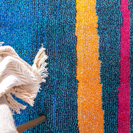 Blue 3' 3 x 5' 3 Estrella Rectangle Area Rug 100% Polypropylene Non-Shedding Stain Resistant Carpet Colorful Modern Abstract Design Easy Clean for Home Decor for Sale at Rug Engine