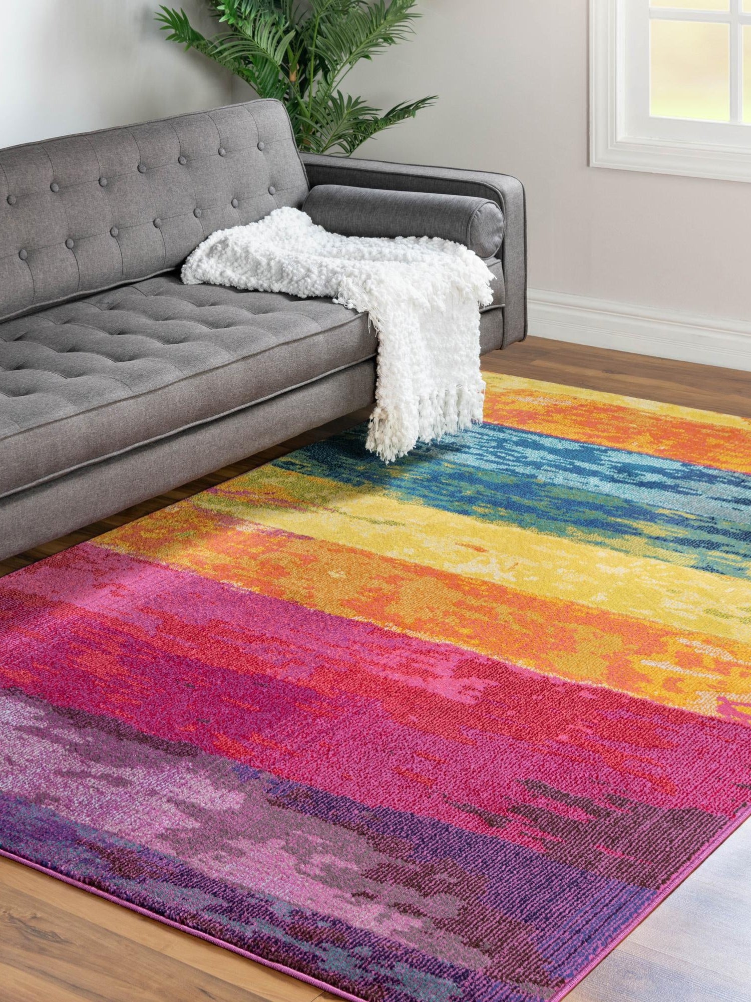 Multicolor 10' 6 x 16' 5 Estrella Rectangle Area Rug 100% Polypropylene Non-Shedding Stain Resistant Carpet Colorful Modern Abstract Design Easy Clean for Home Decor for Sale at Rug Engine