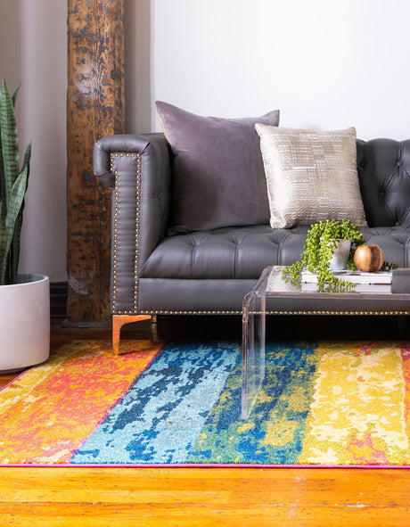 Multicolor 10' 6 x 16' 5 Estrella Rectangle Area Rug 100% Polypropylene Non-Shedding Stain Resistant Carpet Colorful Modern Abstract Design Easy Clean for Home Decor for Sale at Rug Engine