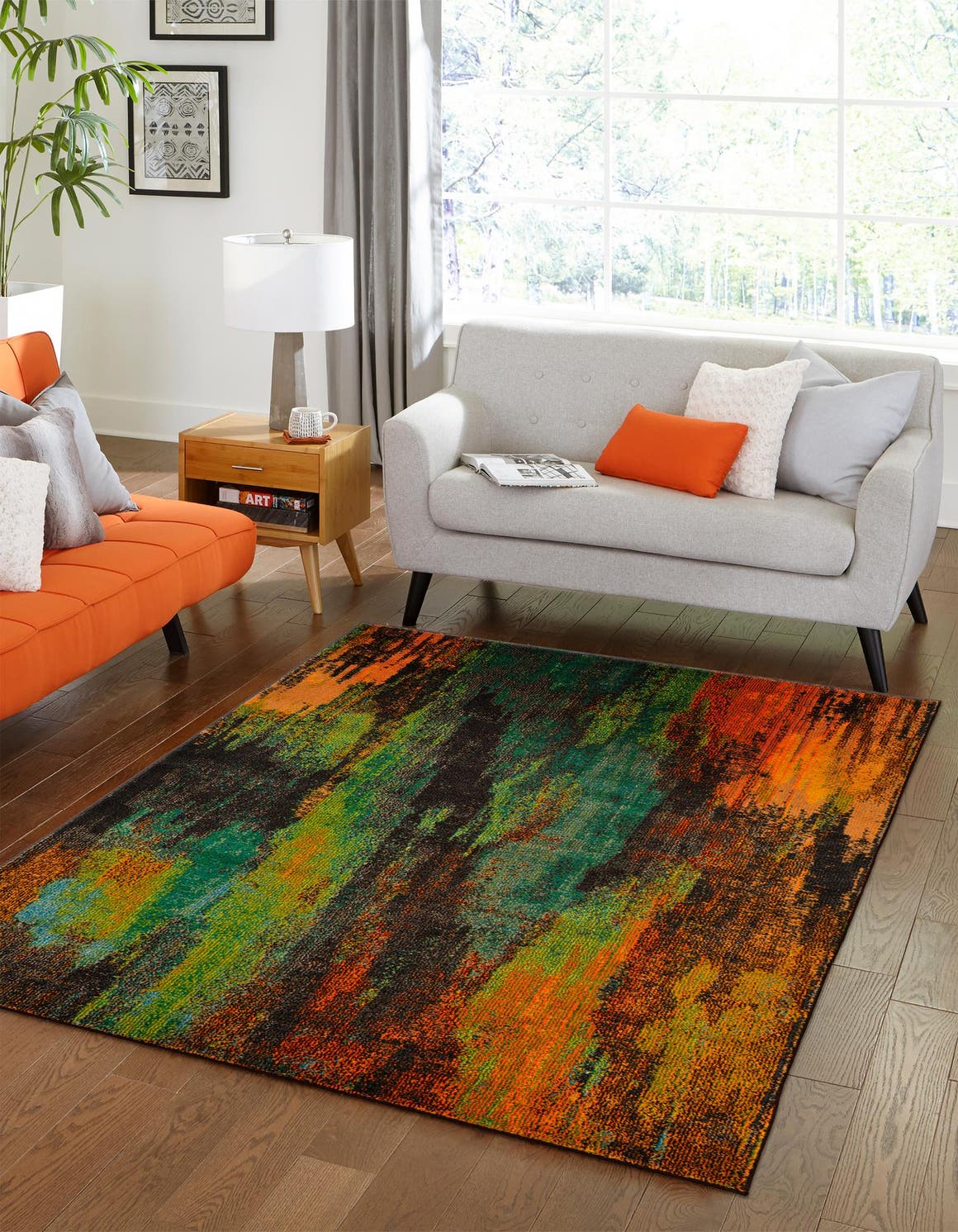 Multicolor 6' 1 x 9' Jardin Rectangle Area Rug 100% Polypropylene With Cotton Backing Colorful & Vivid Modern Carpet for Home Decor for Sale at Rug Engine