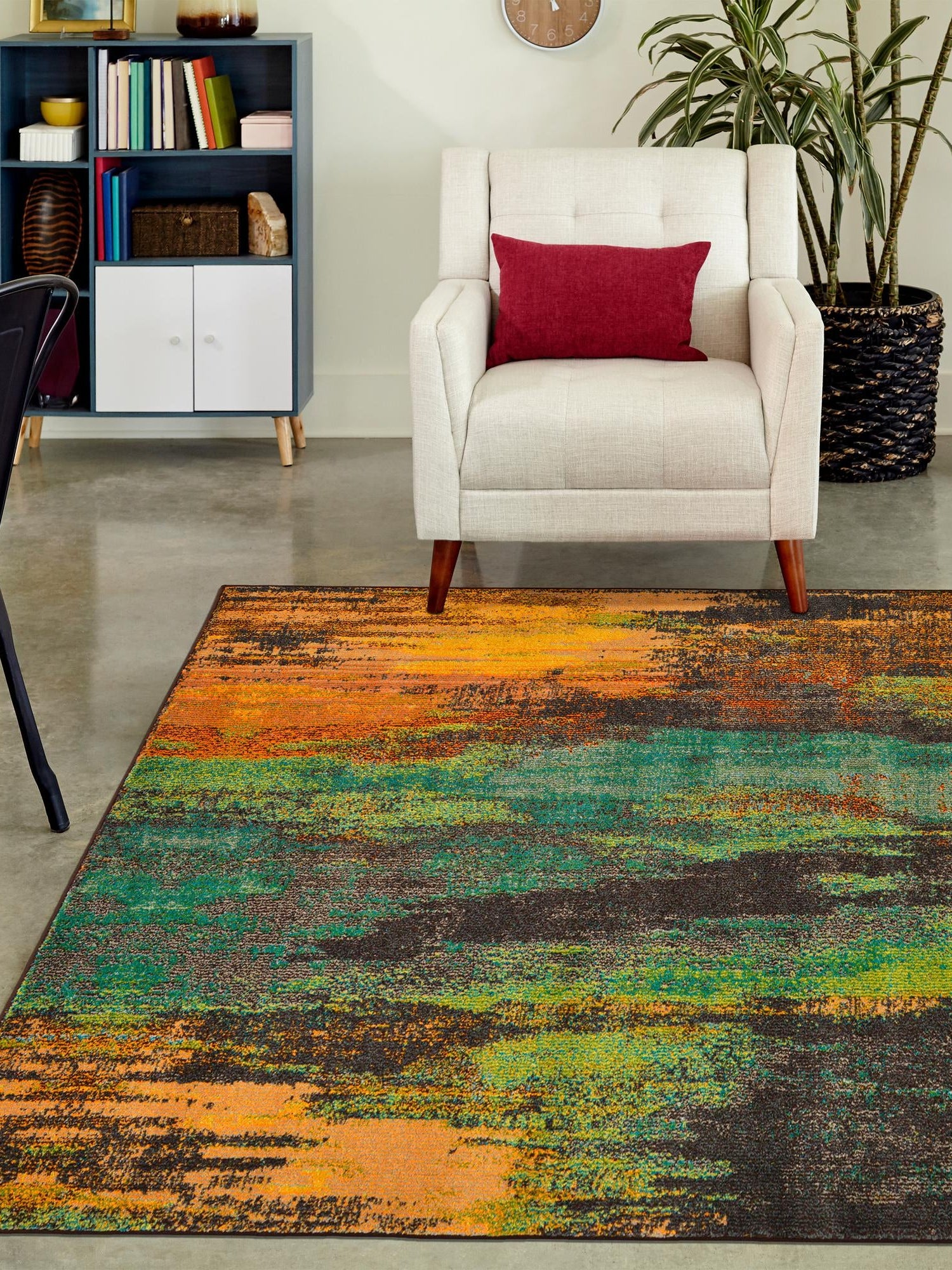 Multicolor 7' 1 x 10' Jardin Rectangle Area Rug 100% Polypropylene With Cotton Backing Colorful & Vivid Modern Carpet for Home Decor for Sale at Rug Engine