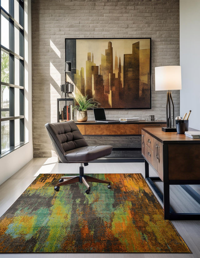Multicolor 6' 1 x 9' Jardin Rectangle Area Rug 100% Polypropylene With Cotton Backing Colorful & Vivid Modern Carpet for Home Decor for Sale at Rug Engine