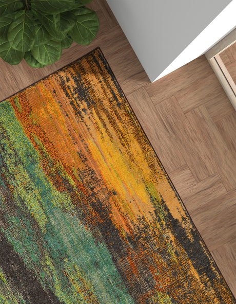 Multicolor 6' 1 x 9' Jardin Rectangle Area Rug 100% Polypropylene With Cotton Backing Colorful & Vivid Modern Carpet for Home Decor for Sale at Rug Engine