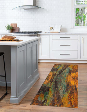 Multicolor 2' 7 x 10' Jardin Runner Area Rug 100% Polypropylene With Cotton Backing Colorful & Vivid Modern Carpet for Home Decor for Sale at Rug Engine