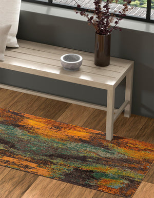 Multicolor 2' 7 x 10' Jardin Runner Area Rug 100% Polypropylene With Cotton Backing Colorful & Vivid Modern Carpet for Home Decor for Sale at Rug Engine