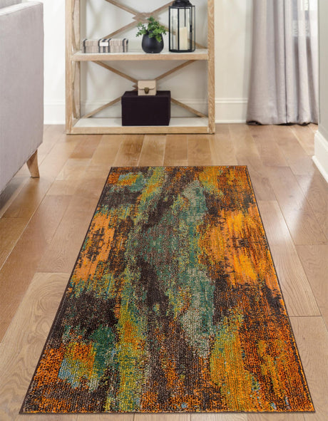 Multicolor 2' 7 x 10' Jardin Runner Area Rug 100% Polypropylene With Cotton Backing Colorful & Vivid Modern Carpet for Home Decor for Sale at Rug Engine