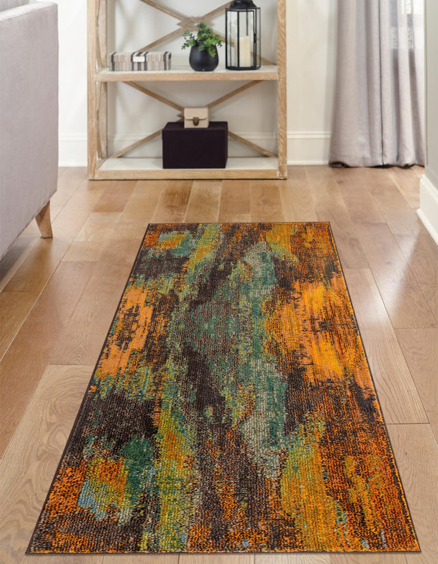 Multicolor 2' 7 x 10' Jardin Runner Area Rug 100% Polypropylene With Cotton Backing Colorful & Vivid Modern Carpet for Home Decor for Sale at Rug Engine