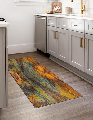 Multicolor 2' 7 x 10' Jardin Runner Area Rug 100% Polypropylene With Cotton Backing Colorful & Vivid Modern Carpet for Home Decor for Sale at Rug Engine