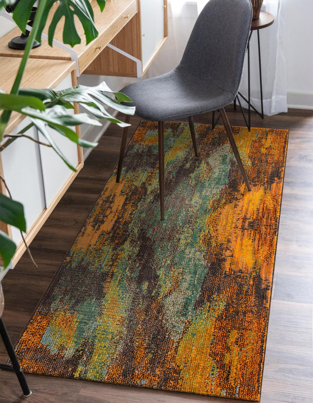 Multicolor 2' 7 x 10' Jardin Runner Area Rug 100% Polypropylene With Cotton Backing Colorful & Vivid Modern Carpet for Home Decor for Sale at Rug Engine