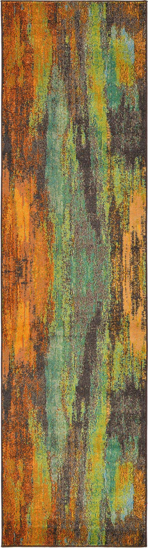 Multicolor 2' 7 x 10' Jardin Runner Area Rug 100% Polypropylene With Cotton Backing Colorful & Vivid Modern Carpet for Home Decor for Sale at Rug Engine