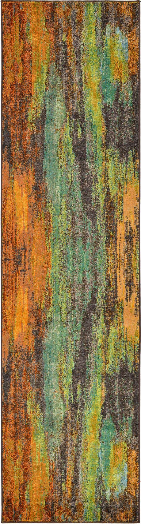 Multicolor 2' 7 x 10' Jardin Runner Area Rug 100% Polypropylene With Cotton Backing Colorful & Vivid Modern Carpet for Home Decor for Sale at Rug Engine