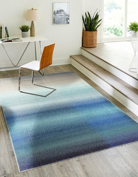 Blue 3' 3 x 5' 3 Estrella Rectangle Area Rug 100% Polypropylene Non-Shedding Stain Resistant Carpet Colorful Modern Abstract Design Easy Clean for Home Decor for Sale at Rug Engine