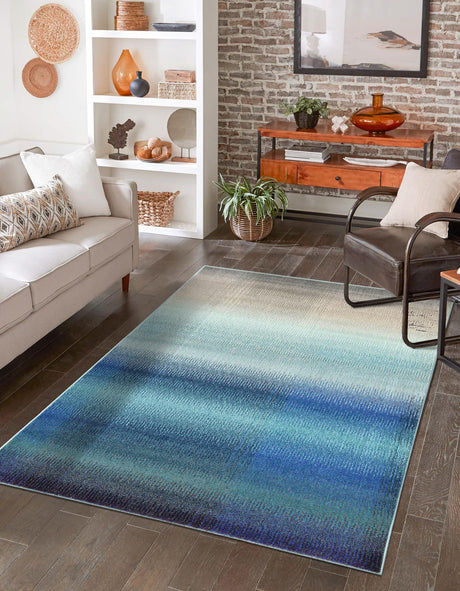 Blue 10' 6 x 16' 5 Estrella Rectangle Area Rug 100% Polypropylene Non-Shedding Stain Resistant Carpet Colorful Modern Abstract Design Easy Clean for Home Decor for Sale at Rug Engine
