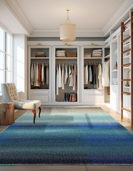 Blue 3' 3 x 5' 3 Estrella Rectangle Area Rug 100% Polypropylene Non-Shedding Stain Resistant Carpet Colorful Modern Abstract Design Easy Clean for Home Decor for Sale at Rug Engine