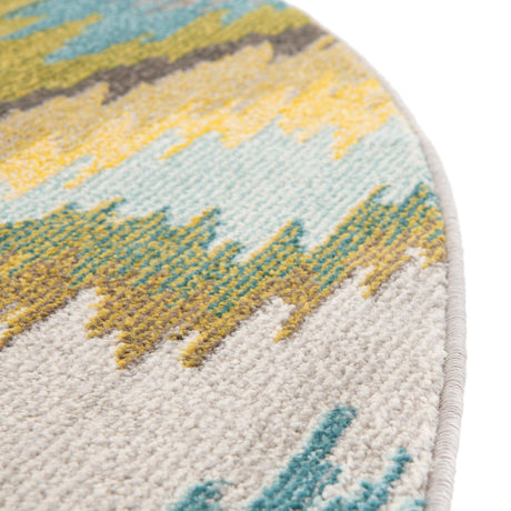 Multicolor 8' x 8' Estrella Round Area Rug 100% Polypropylene Non-Shedding Stain Resistant Carpet Colorful Modern Abstract Design Easy Clean for Home Decor for Sale at Rug Engine