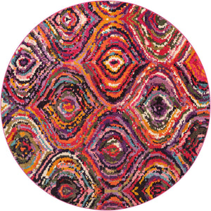 Multicolor 8' x 8' Estrella Round Rug