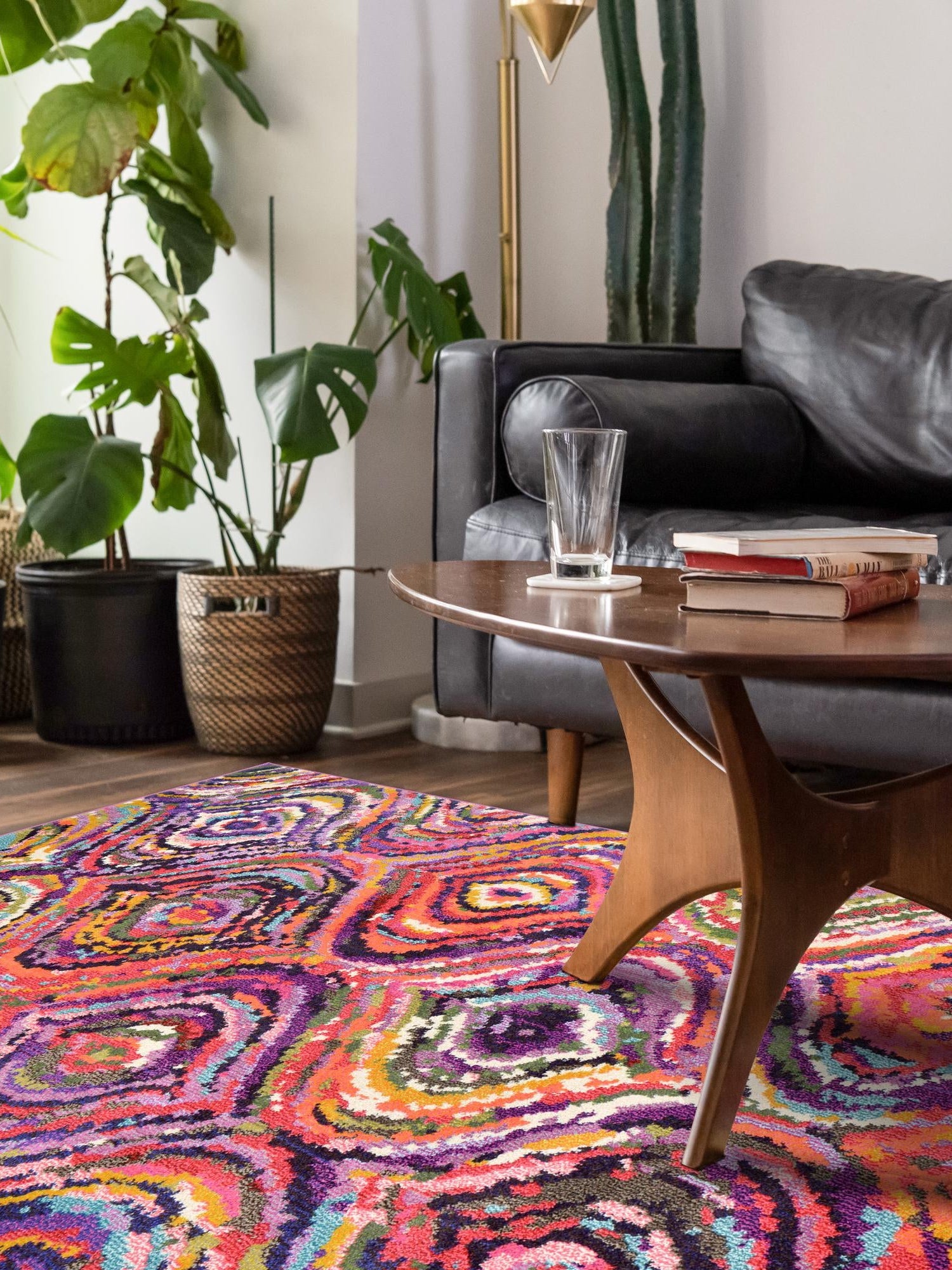 Multicolor 5' 1 x 8' Estrella Rectangle Area Rug 100% Polypropylene Non-Shedding Stain Resistant Carpet Colorful Modern Abstract Design Easy Clean for Home Decor for Sale at Rug Engine